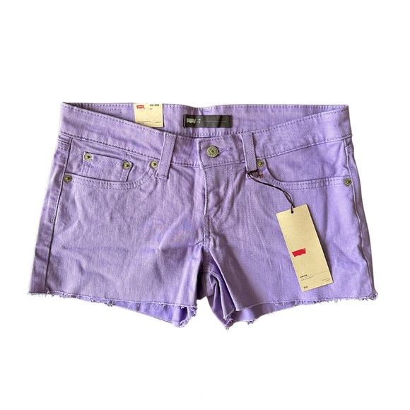 Levi’s coloured purple denim cut off shorts in Size 7 - Picture 1 of 3